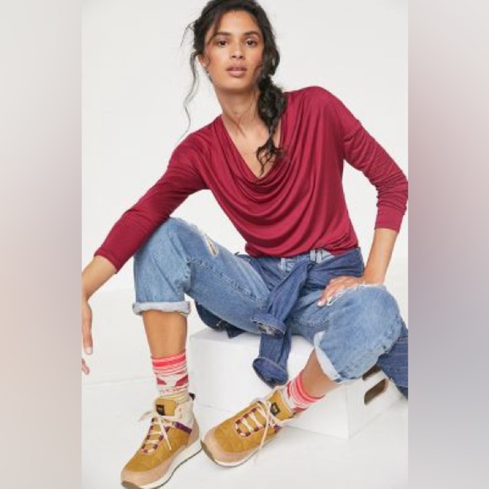 Long Sleeve Loose Neckline Anthropologie Top